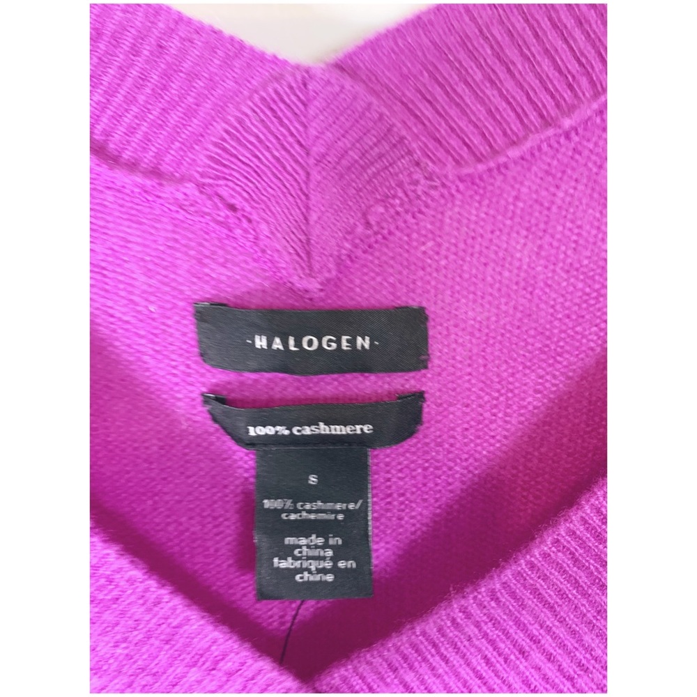 HALOGEN S Double V 100% Cashmere Sweater - Picture 4 of 4